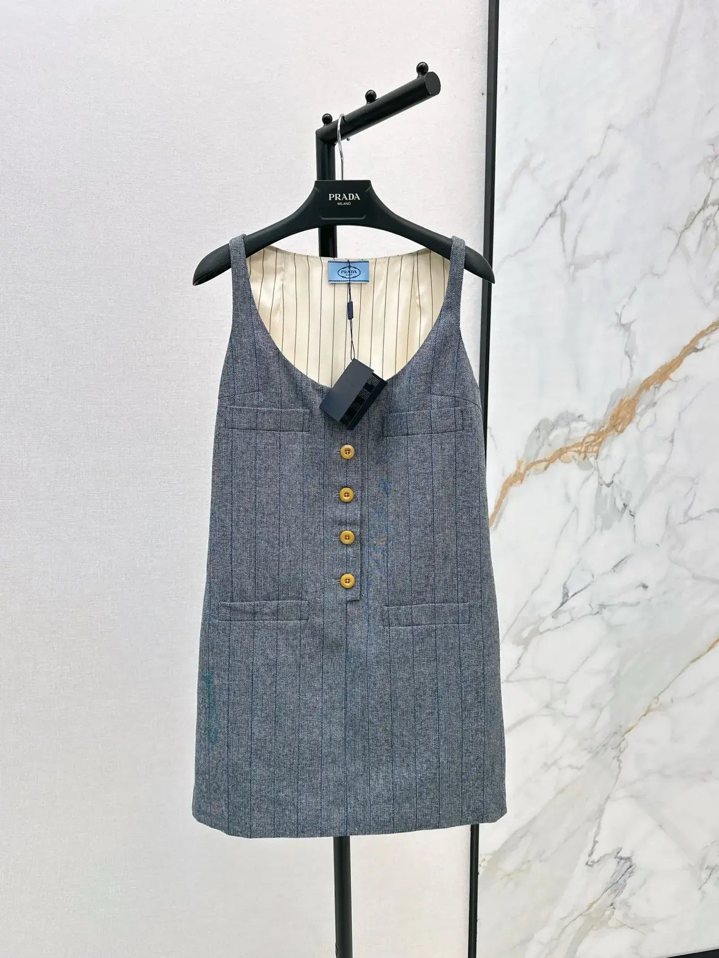 Preppy Two-Tone Striped Vest Dress