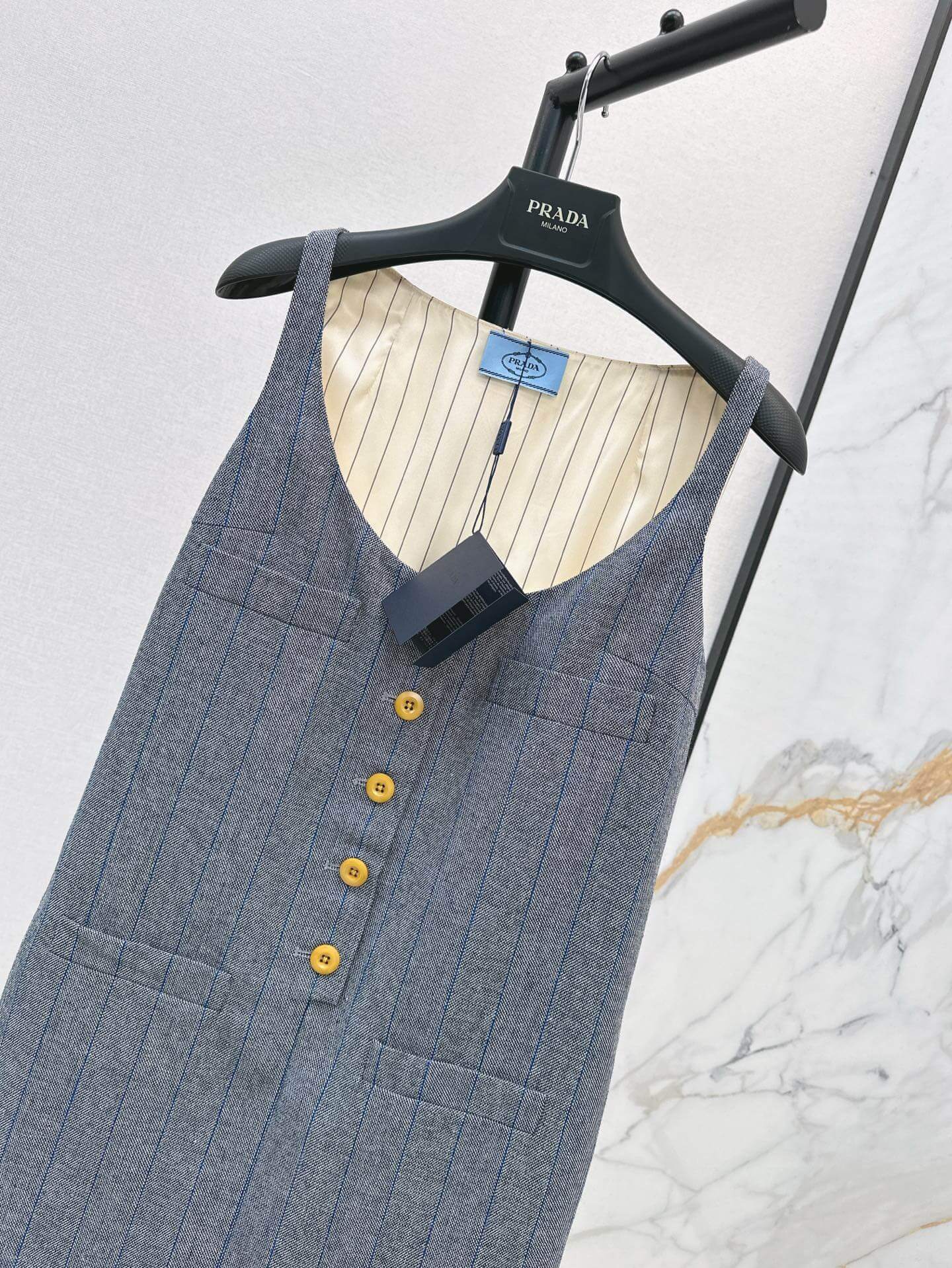 Preppy Two-Tone Striped Vest Dress