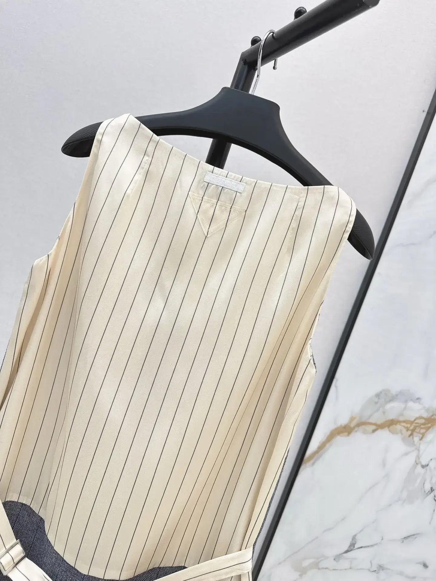 Preppy Two-Tone Striped Vest Dress