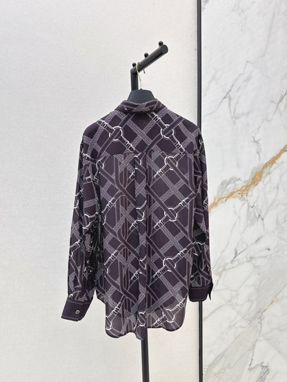 H 25ss Silk printed shirt