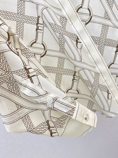 H 25ss Silk printed shirt