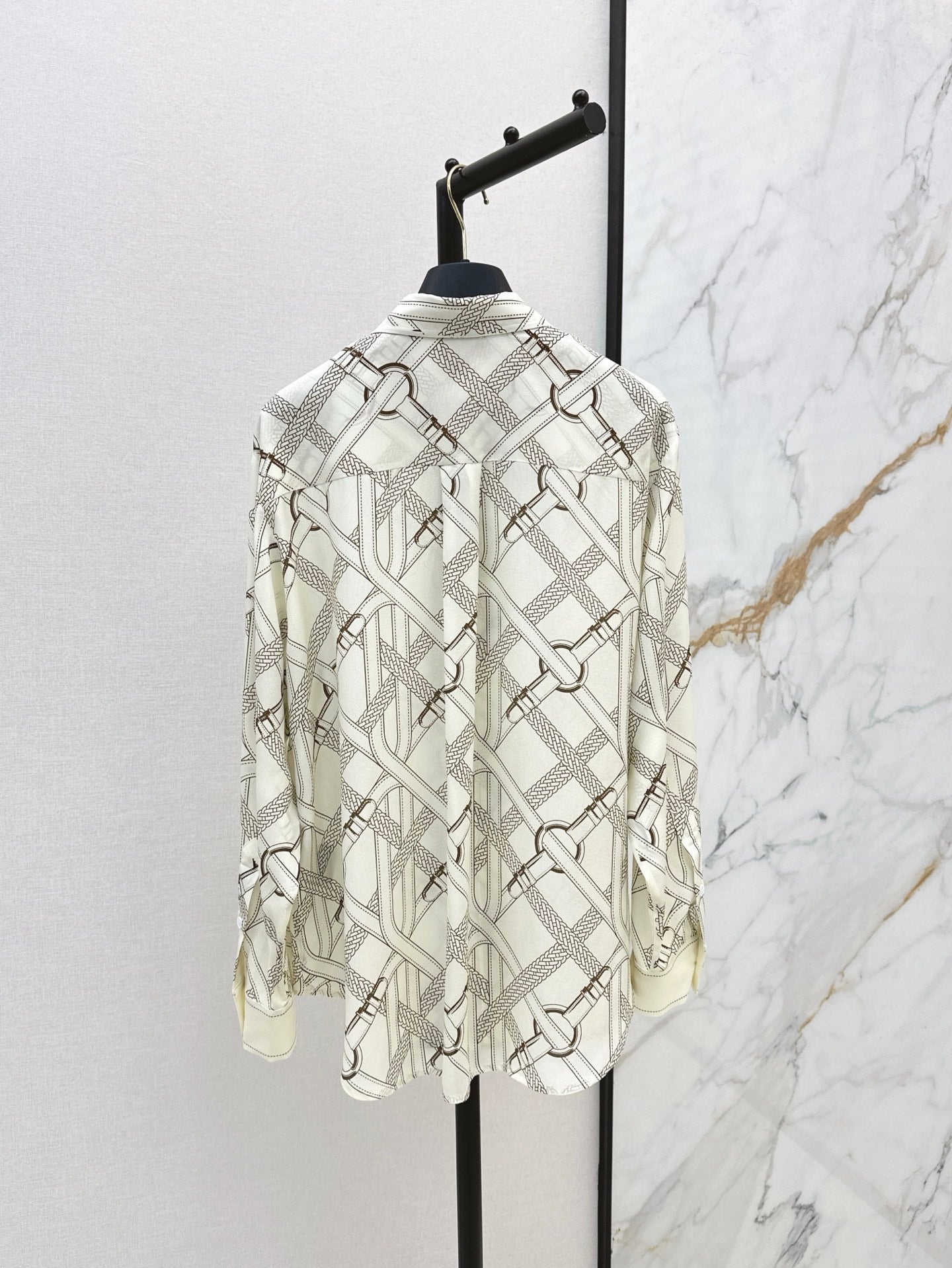 H 25ss Silk printed shirt