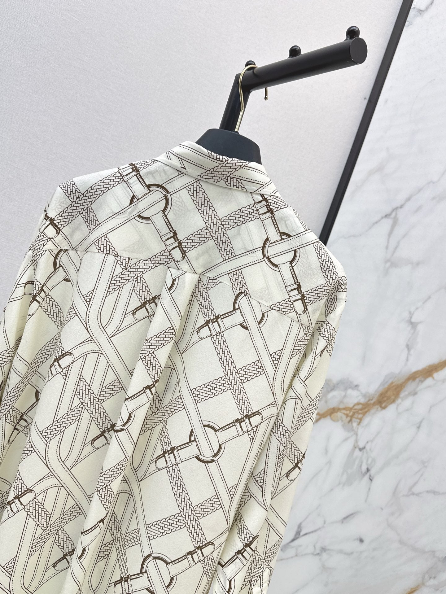 H 25ss Silk printed shirt