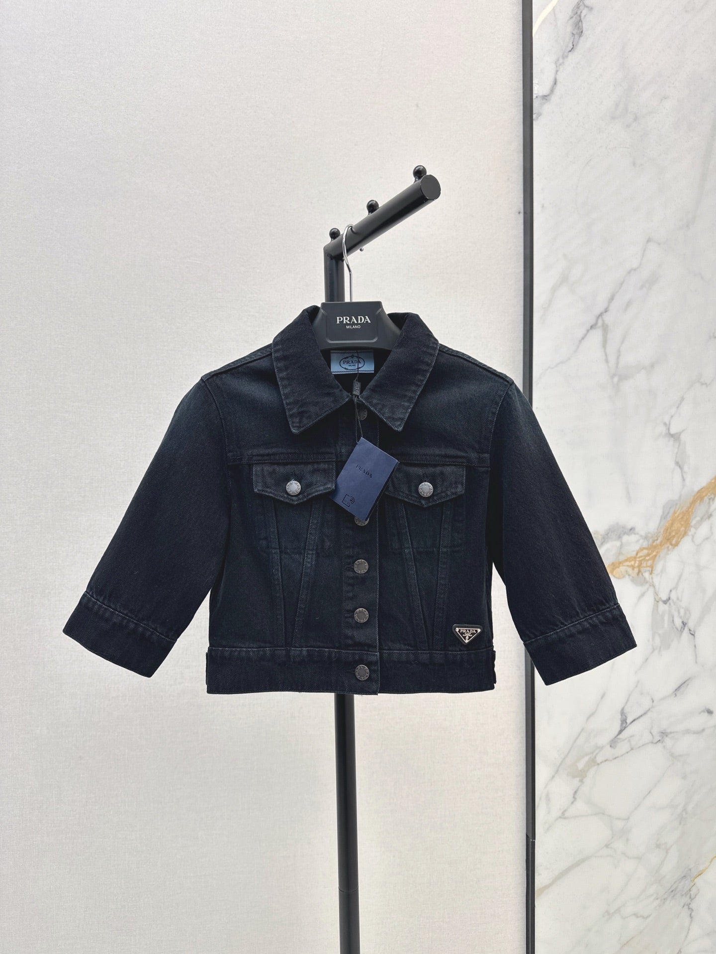P 25ss crop denim jacket