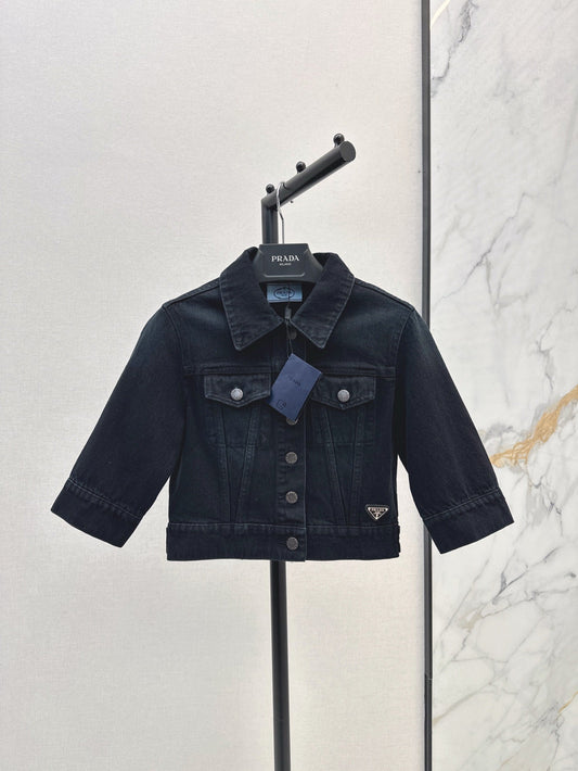 P 25ss crop denim jacket