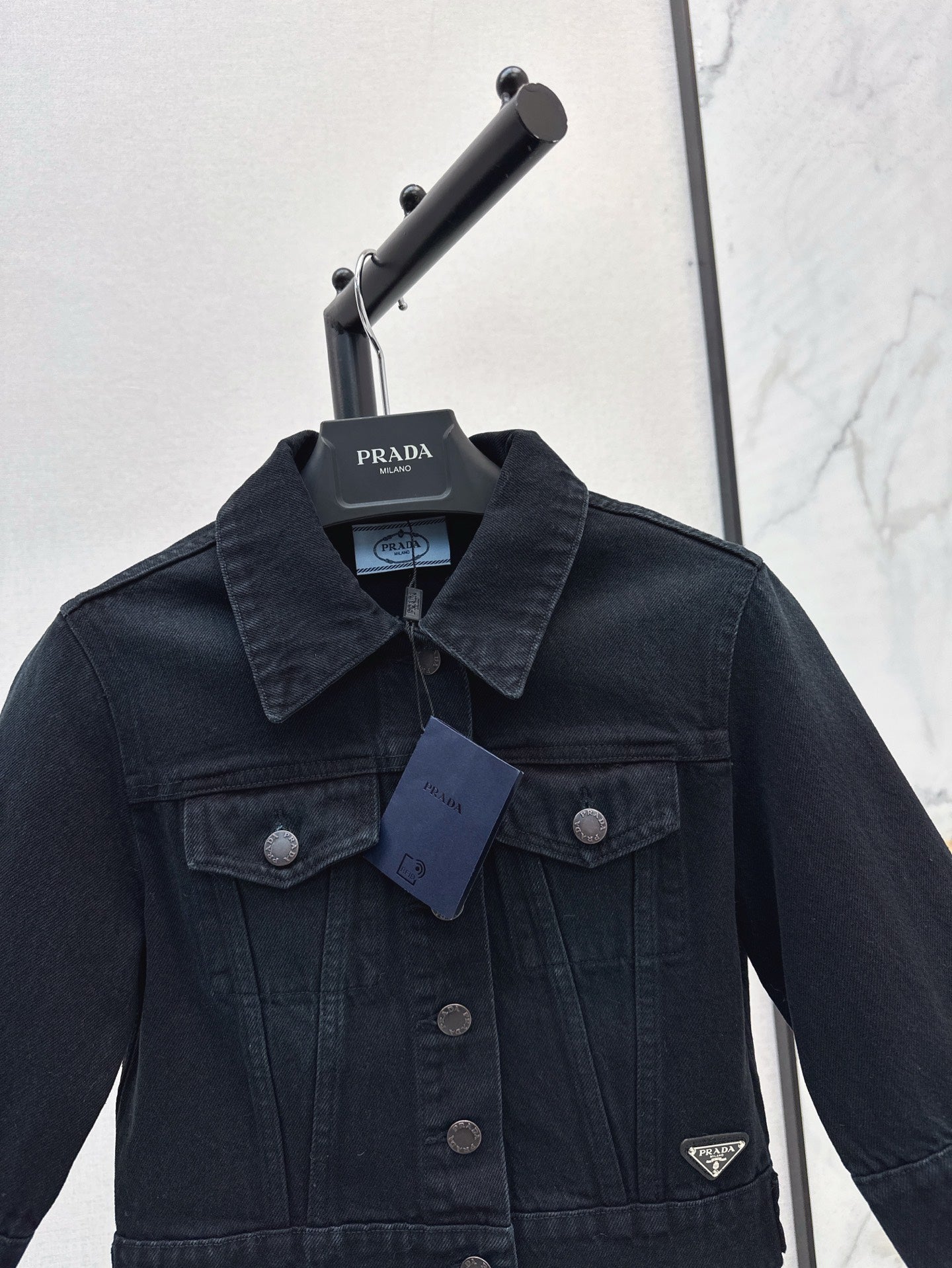 P 25ss crop denim jacket