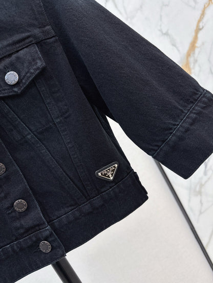 P 25ss crop denim jacket