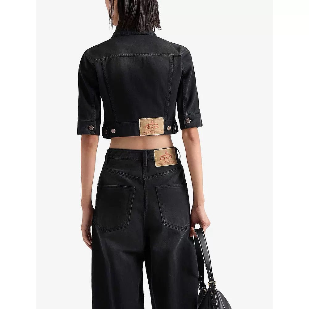 P 25ss crop denim jacket