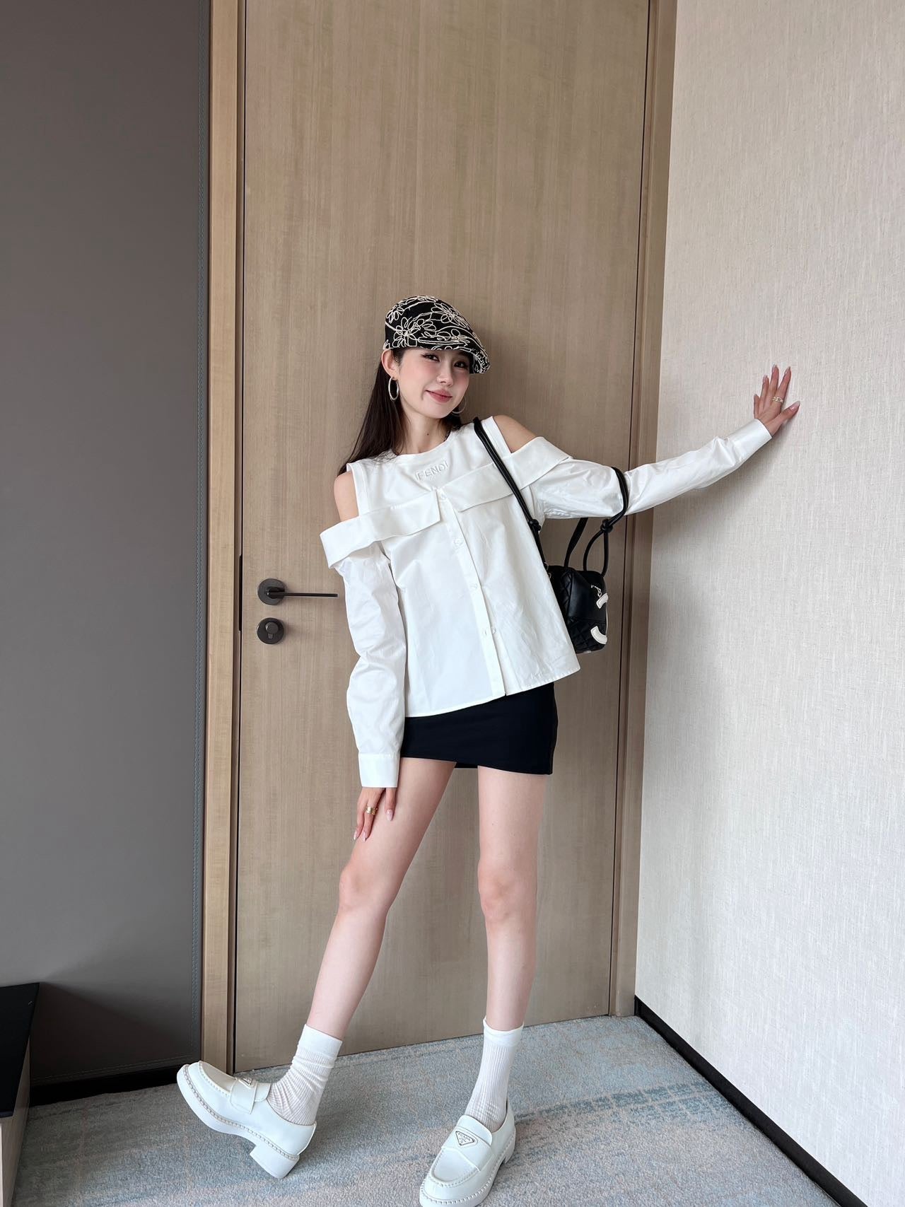 Fe 25ss paneled sleeve shirt