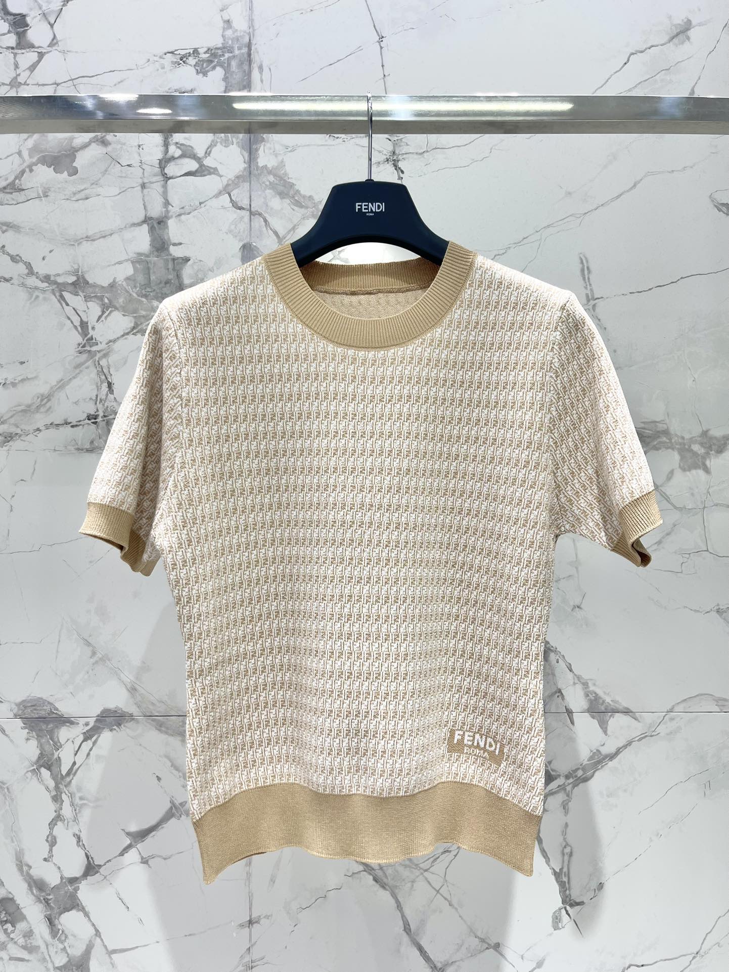 25ss jacquard knitted t-shirt