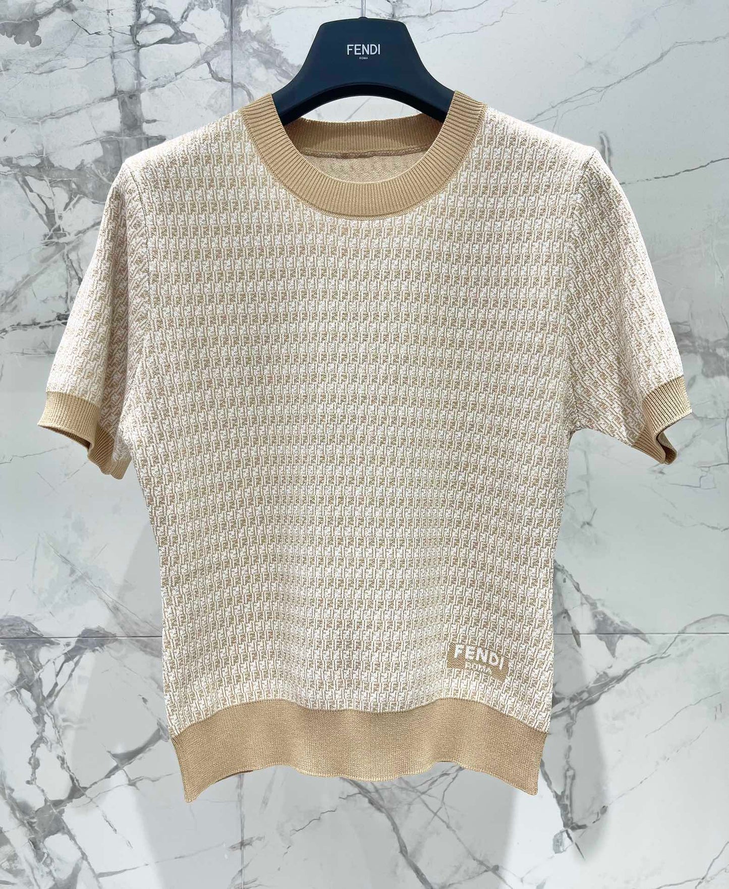 25ss jacquard knitted t-shirt