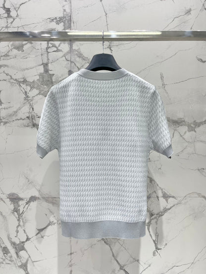 25ss jacquard knitted t-shirt
