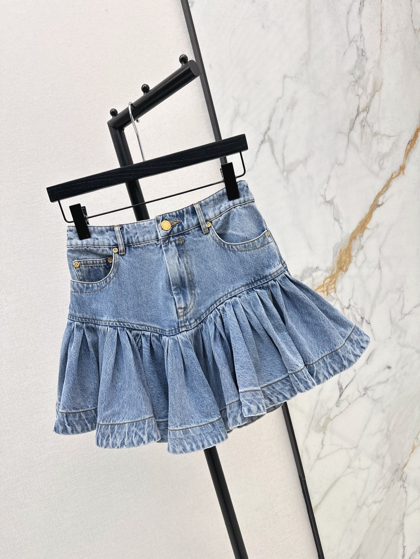 25SS DENIM RUFFLE SKIRT