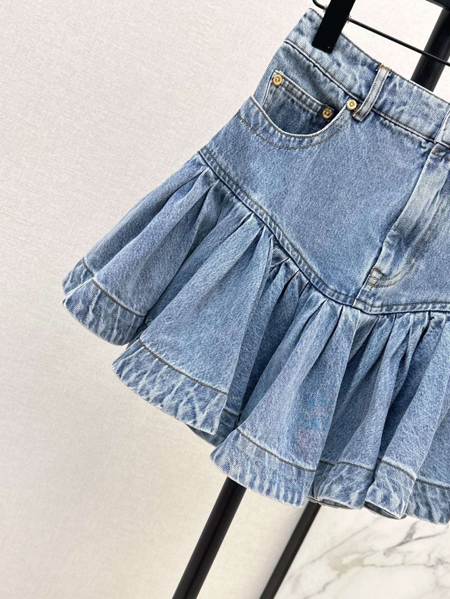 25SS DENIM RUFFLE SKIRT