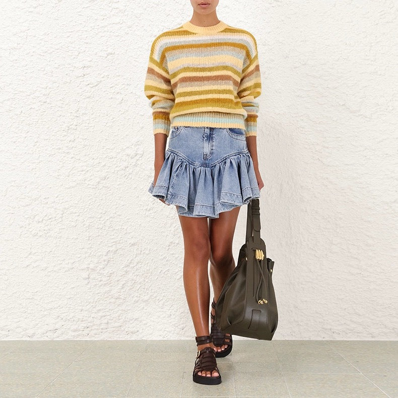 25SS DENIM RUFFLE SKIRT