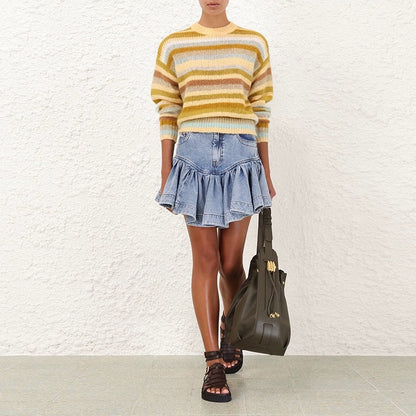 25SS DENIM RUFFLE SKIRT