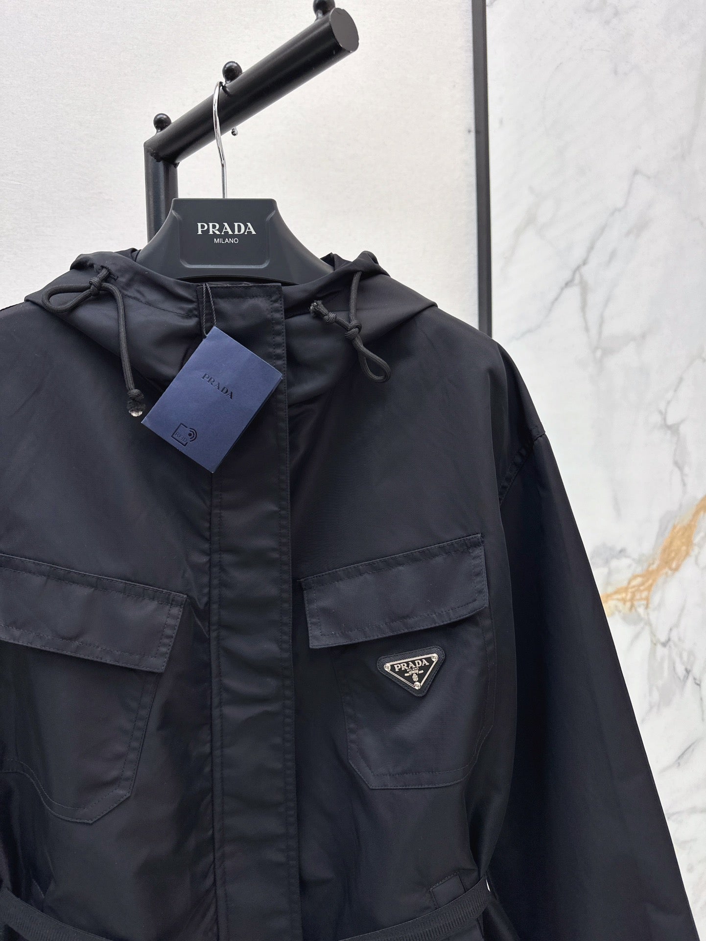 25ss hooded trench coat