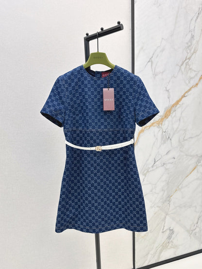 G 25ss denim jacquard dress