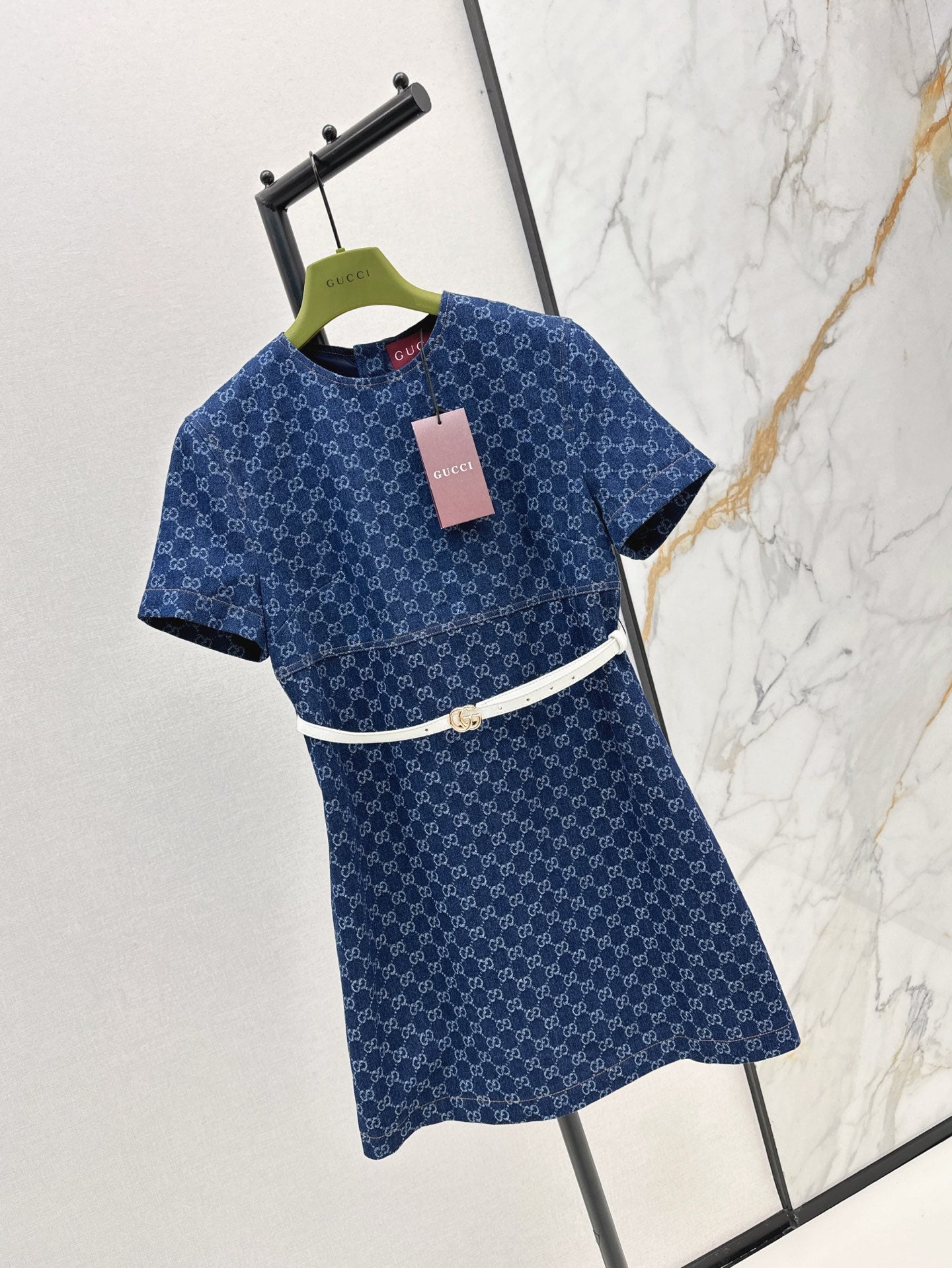 G 25ss denim jacquard dress