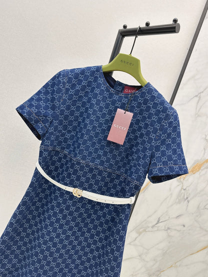 G 25ss denim jacquard dress