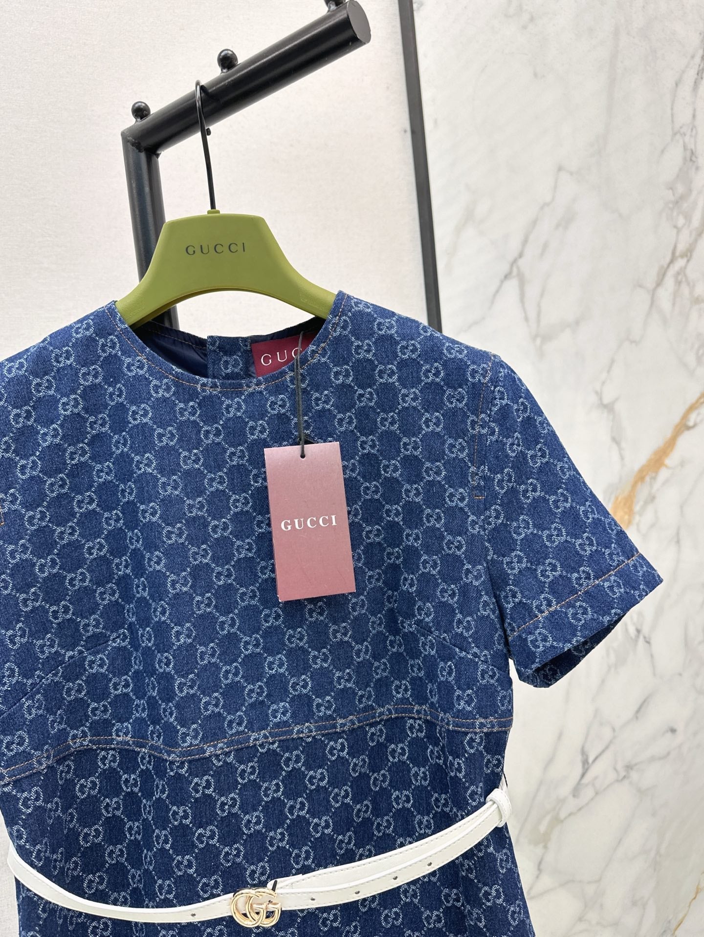 G 25ss denim jacquard dress