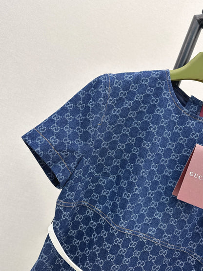 G 25ss denim jacquard dress