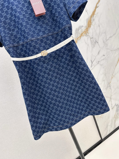 G 25ss denim jacquard dress