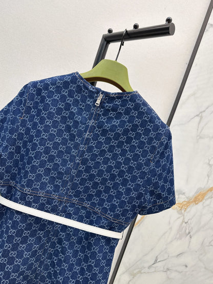 G 25ss denim jacquard dress