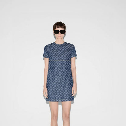 G 25ss denim jacquard dress