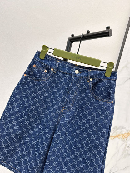25ss jacquard denim short