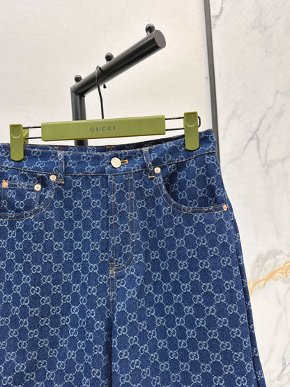25ss jacquard denim short