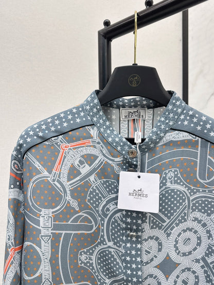 25ss silk printed shirt