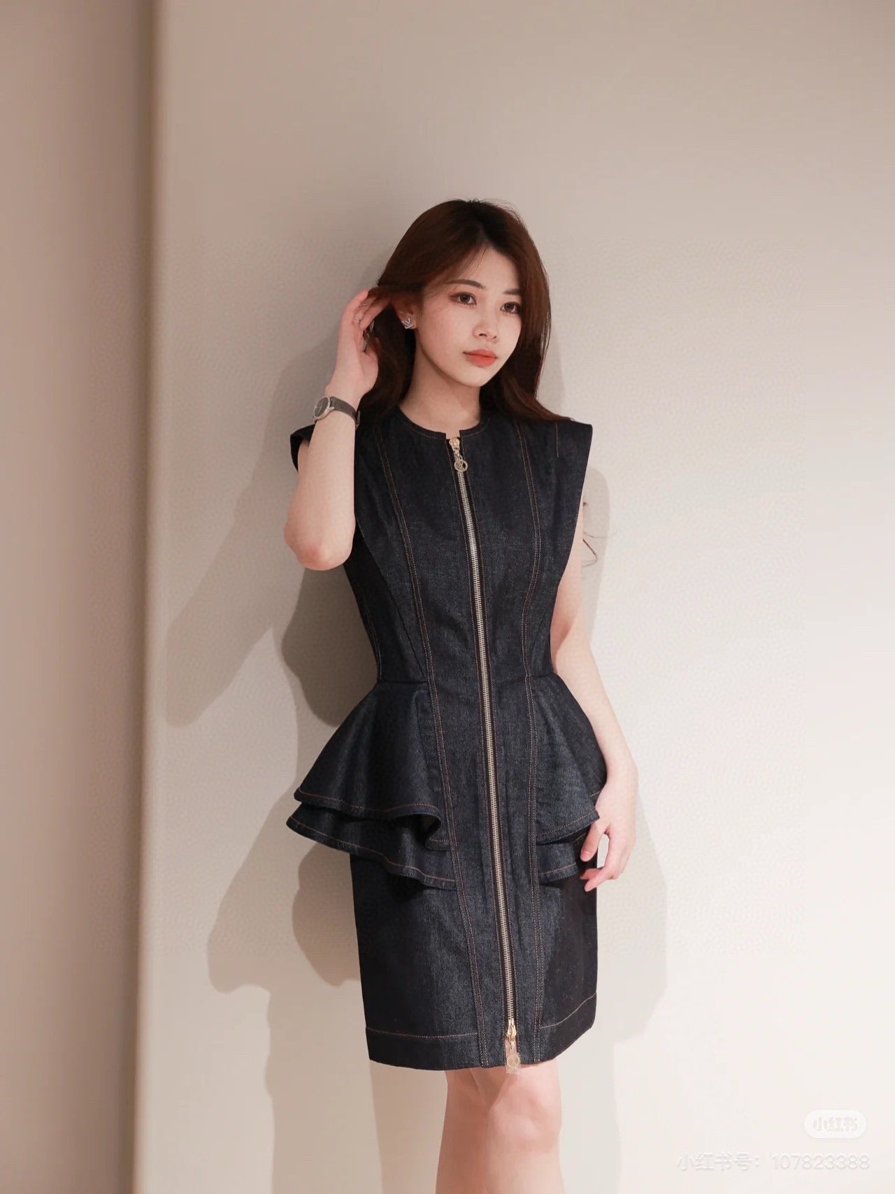 L 25ss denim sleeveless dress