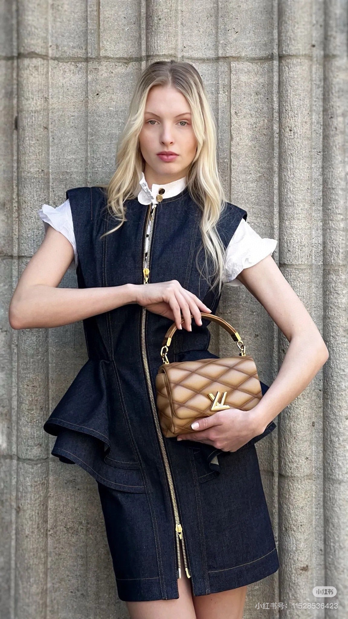 L 25ss denim sleeveless dress