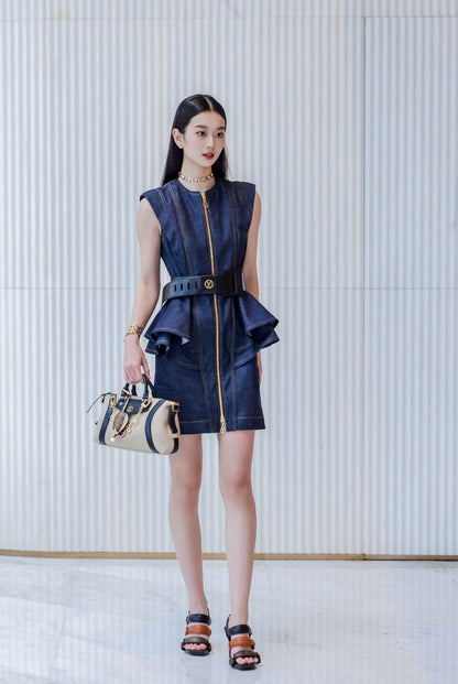 L 25ss denim sleeveless dress