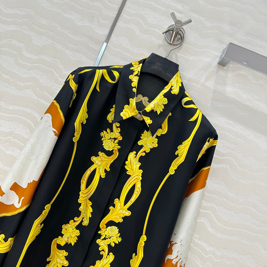 25ss printed silk shirt