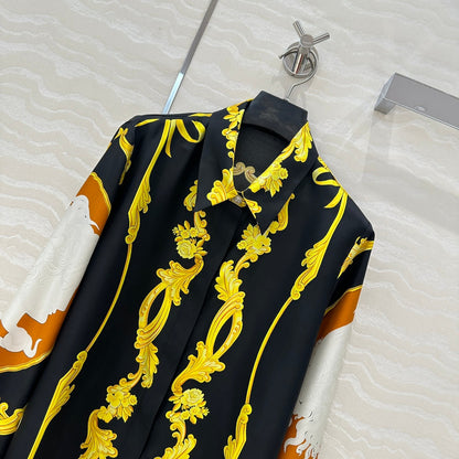 25ss printed silk shirt