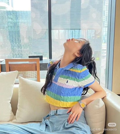 ra  25ss knitted polo shirt