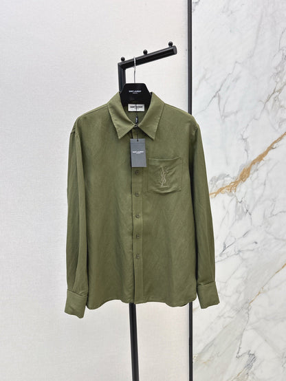 Sa 25ss embroidered linen shirt