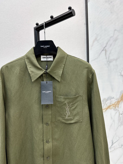Sa 25ss embroidered linen shirt