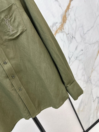 Sa 25ss embroidered linen shirt