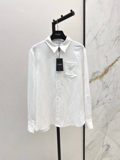 Sa 25ss embroidered linen shirt