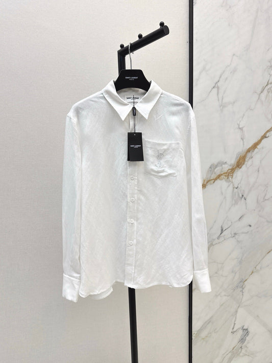 Sa 25ss embroidered linen shirt