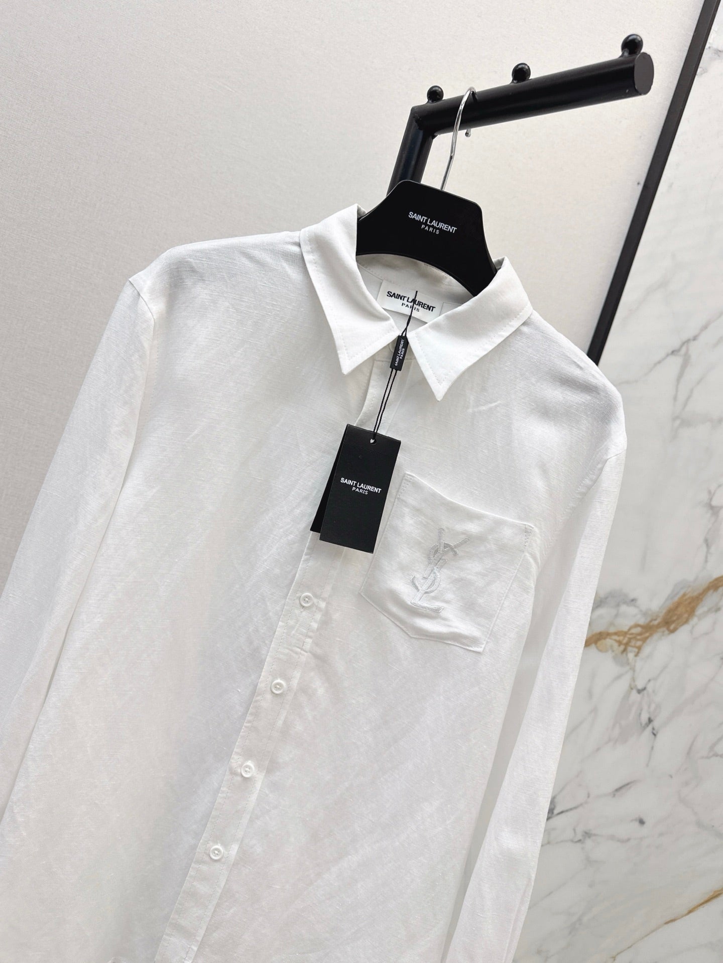 Sa 25ss embroidered linen shirt