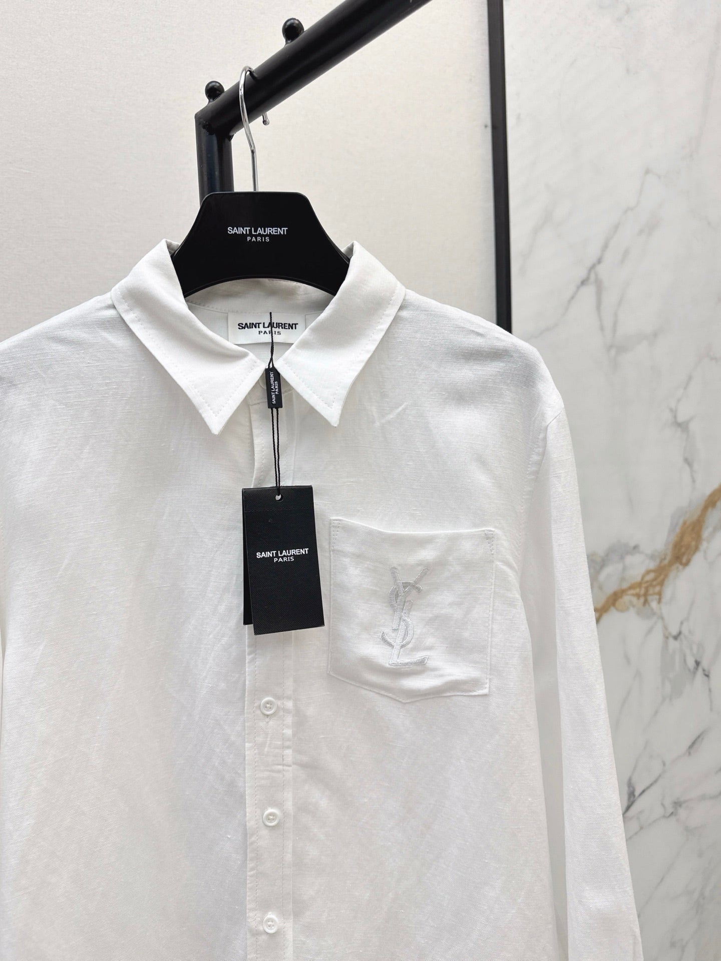 Sa 25ss embroidered linen shirt