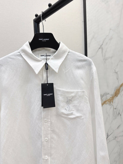 Sa 25ss embroidered linen shirt