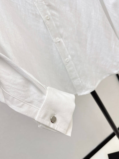 Sa 25ss embroidered linen shirt