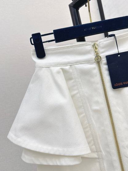 25ss ruffle denim skirt