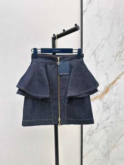 25ss ruffle denim skirt
