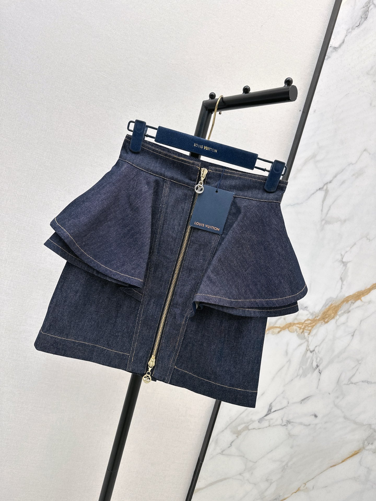 25ss ruffle denim skirt